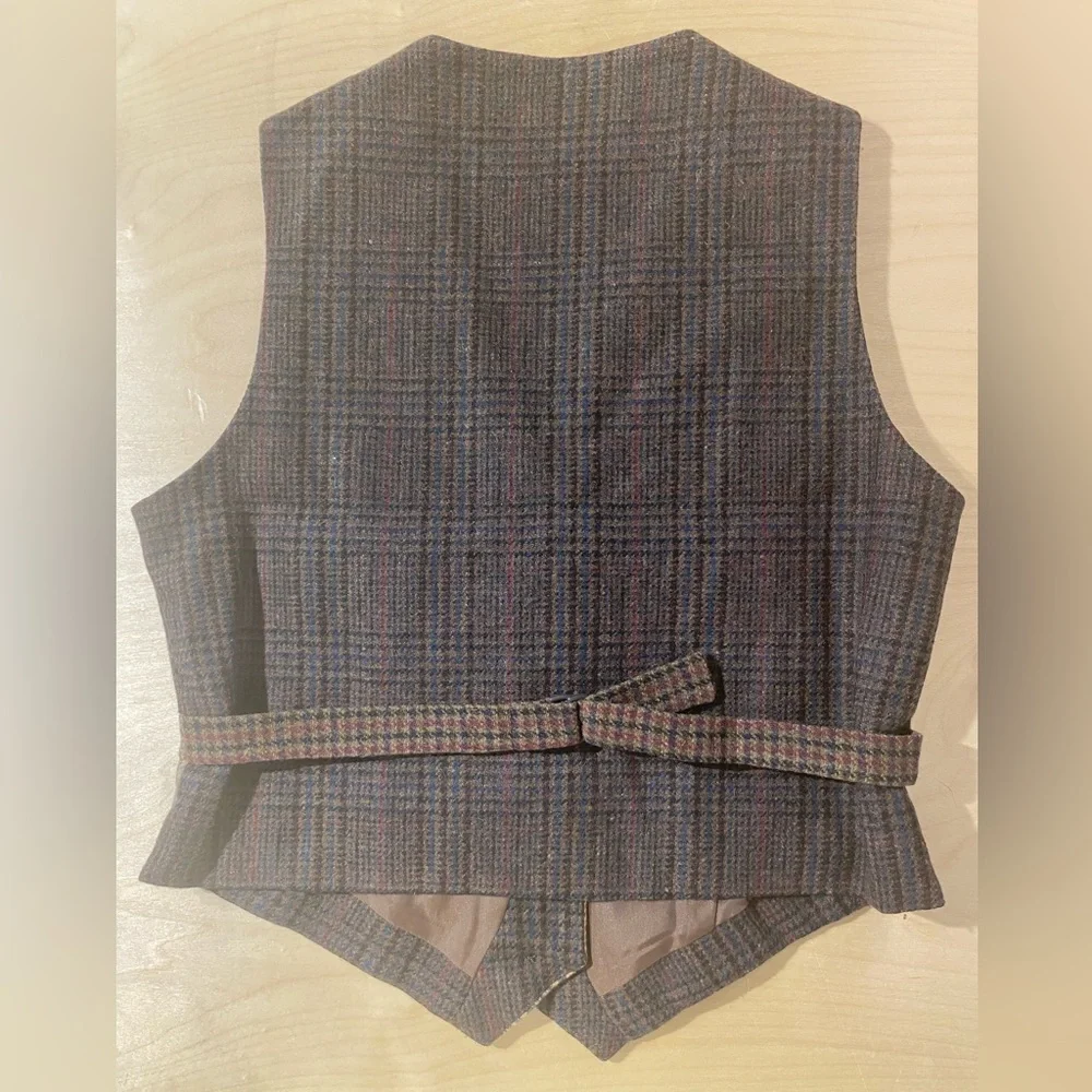International Scene Wool Plaid Patchwork Vest Made in Russia 14 (QM) - Picture 8 of 8